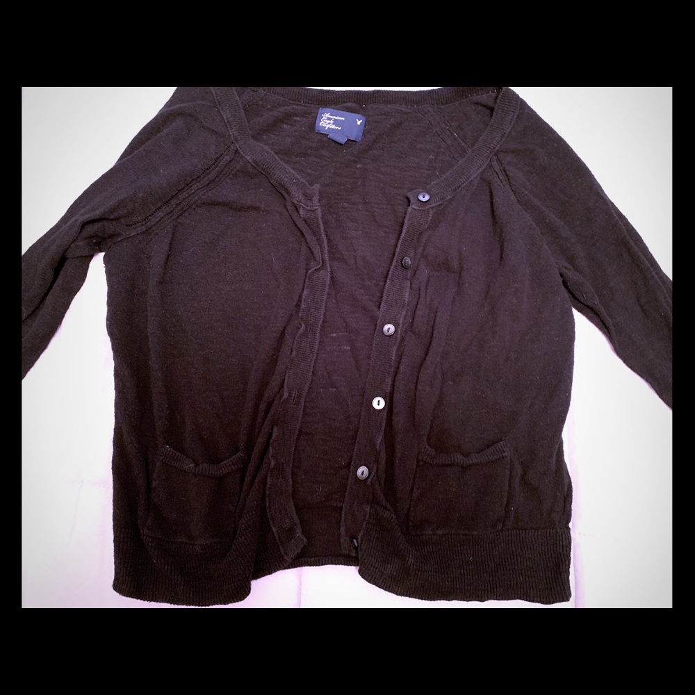 American eagle black cardigan sweater